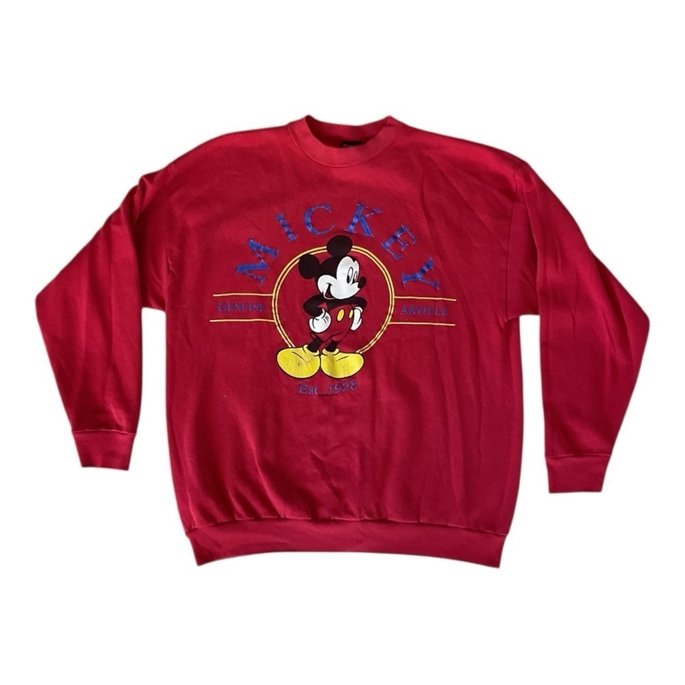 Vintage Mickey Unlimited Sweatshirt Size XL Red Disney Pullover Jerry Leigh